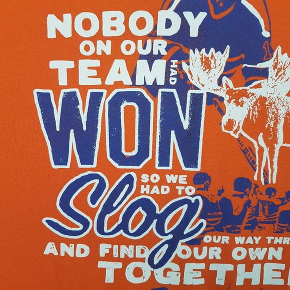 Vintage Molson Canadian Tee Shirt Large US L Edmonton Oilers 1984 Mark Messier - Picture 7 of 10